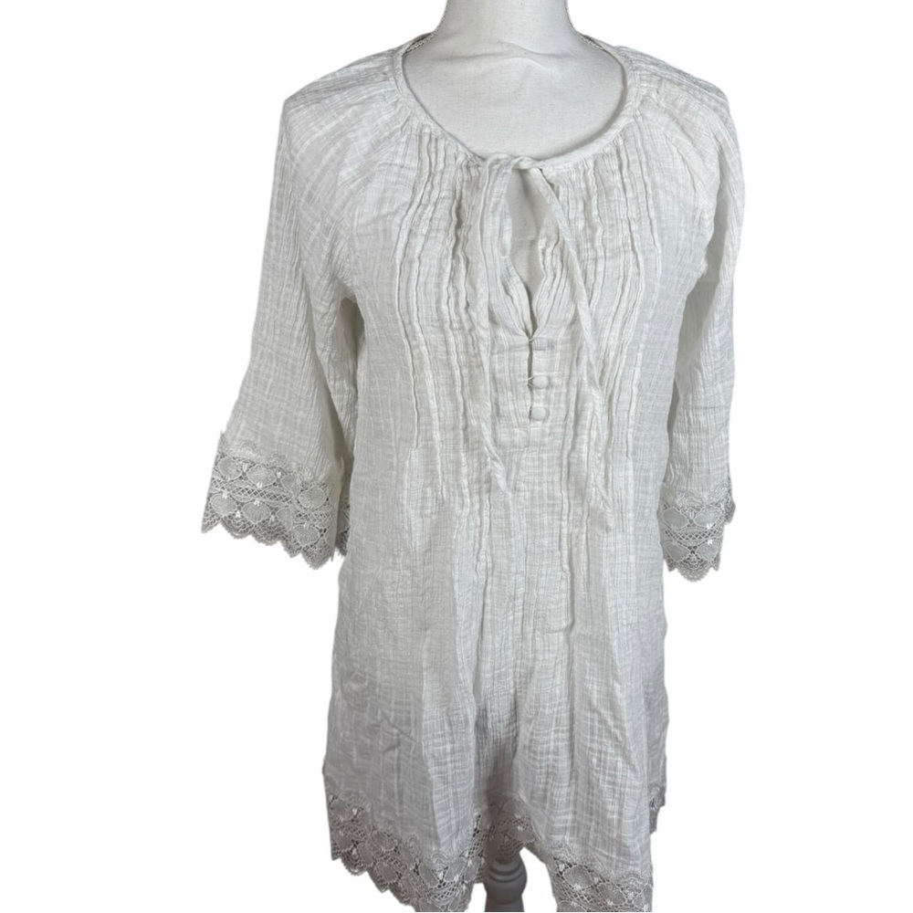 Anthropologie Textured White Top